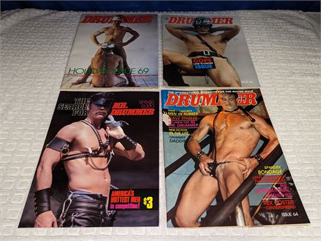 7 Vintage DRUMMER Magazines Gay BDSM 1980s