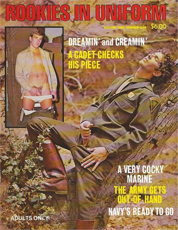 VINTAGE MALE NUDE PHOTO MAGAZINE “ROOKIES IN UNIFORM” 1970s-80s, Gay
