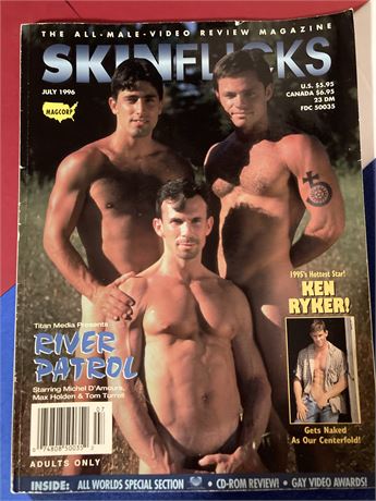 "SKIN FLICKS" The HOT SEX Video Magazine, ALL-MALE VIDEO REVIEW MAGAZINE FOR MEN