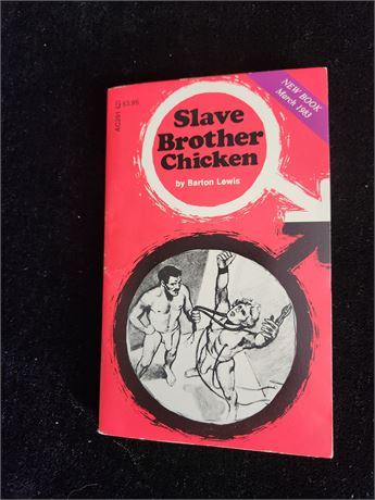 # 5 VINTAGE GAY MEN SEX NOVEL FICTION  BOOK - SLAVE BROTHER CHICKEN 1983 GREENLEAF R