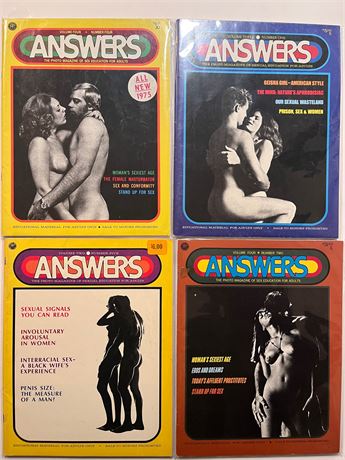 Answers Magazine LOT. 6 Issues. Vintage Porno Mag.
