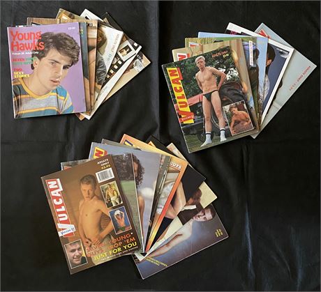Vulcan Set Of 19 Issues + 1 Stud Vintage UK Teenage Young Gay Men Magazine Bundle. 1980's.