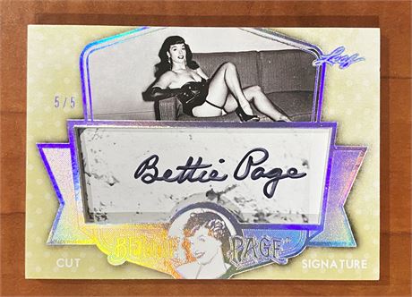 2014 LEAF BETTIE PAGE 5/5 CUT AUTOGRAPH BP-CS4 SIGNATURE SIGNED PLATINUM CARD ONLY 5 IN EXISTENCE