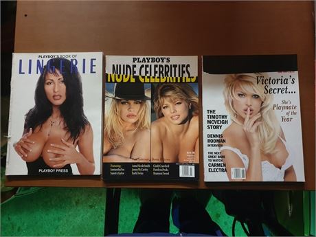 Playboy Magzines 90s Celebrities Lingerie Lot of 3