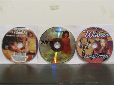 LOT OF 3 VINTAGE DVDS STARRING "CHRISTY CANYON"