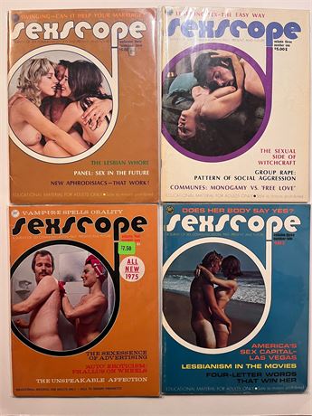 SEXSCOPE. 6 Issues. Vintage Porno Mag Lot.