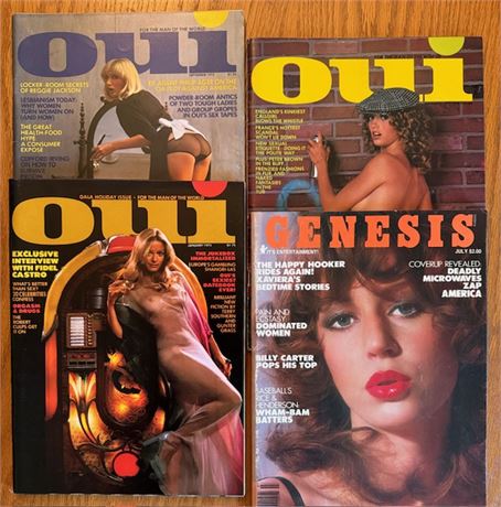 AdultStuffOnly.com - 1970s 3 OUI & 1 Genesis Men's Magazines - Hot, Sexy,  Naughty Nudes Vintage Porn