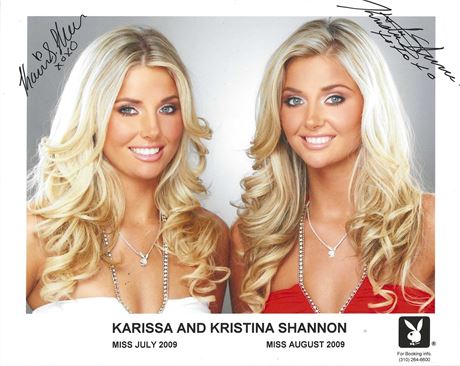 SUPER RARE! Kristina and Karissa Shannon Signed Promo Playboy Playmate Misses July & August 2009