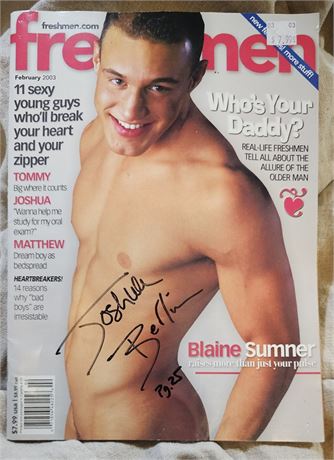 Joshua Berlin - Pat and Sam Model - Autographed Freshman Magazine - 2/2003 - Signed front and inside