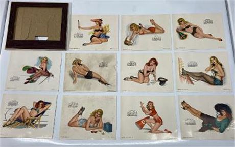 1950 ESQUIRE MAGAZINE PINUP CALENDAR WITH 11 MONTHLY PAGES [MISSING JANUARY]