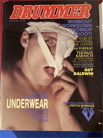 DRUMMER MAGAZINE FOR MEN, Issue 114, Underwear Fetish, Mr. Leather, Workout, Bondage & More.