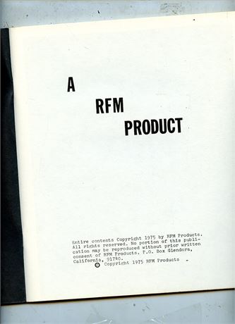 R.F. M. FIRST PUB* 1975 *A COLLECTION OF S/M* RARE ART