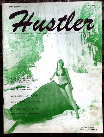 Vintage Rare Original Hustler Magazine Larry Flynt March 1973 Pinup Nude Sexy Women Girls