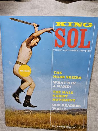 KING SOL - 1968 - Rare Vintage Gay Magazine - Solstice Society - Nudists
