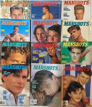 LOT of 12 MANSHOTS vintage gay magazines
