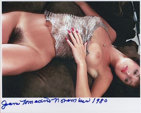 November 80 Playboy Playmate Jeana Tomasino Autographed 8 x 10 on her back