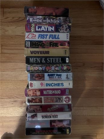 Gay Porn VHS LOT. 16 Titles. Boxes Included.