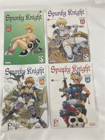 Lot of 4 Vintage "Spunky Knight" Comic Books #1-4 - Hentai - 1996