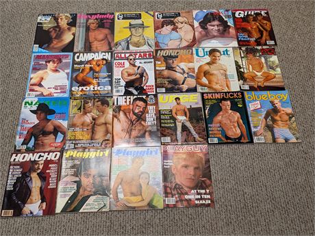 Variety of 22 Gay Interest Magazines from the 80s-90s