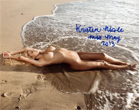 May 2013 Playmate Kristen Nicole Autographed SEXY 8x10 Nude!