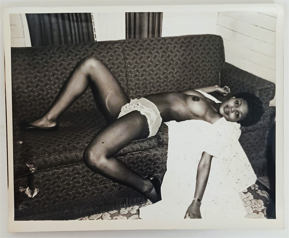 AdultStuffOnly.com - VINTAGE PHOTOGRAPH FROM THE 50s/60s BLACK EBONY BEAUTY  PIN UP NUDE BUSTY AA B&W 10x8 inches