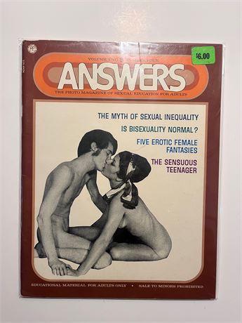 Answers. Vol. 2 No. 4. Vintage Porno Mag