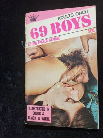 # 8 VINTAGE GAY NUDE MEN PHOTO ILLUSTRATED SEX NOVEL FICTION  BOOK - 69 BOYS - 70'S