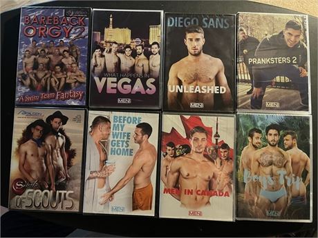 Lot of 8 Gay DVDS Men.com/Falcon International/SXVideo All NEW & SEALED