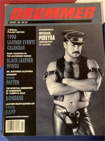 DRUMMER MAGAZINE FOR MEN, Issue 137, Hot Leathermen, Leather Events, Bondage & More.