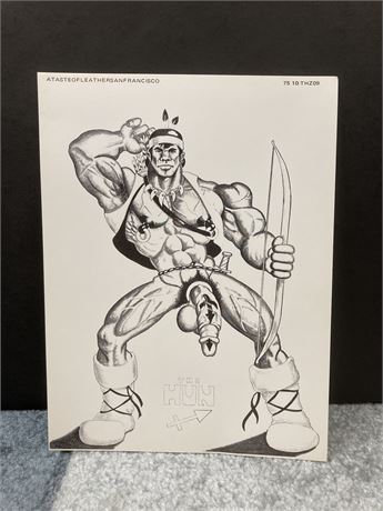 Rare 6"x8" Print by The Hun - "Archer" A Taste of Leather - San Francisco