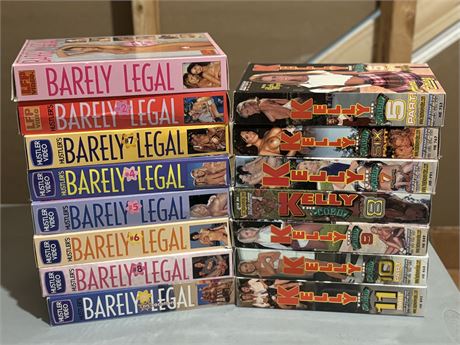 BULK LOT of 15 ADULT VHS MOVIES ~ Barely Legal & Kelly Series ~ See Photos For Titles