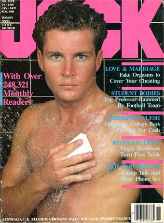 VINTAGE MALE NUDE PHOTO MAGAZINE “JOCK” Vol.1, No. 10, November 1985, Gay