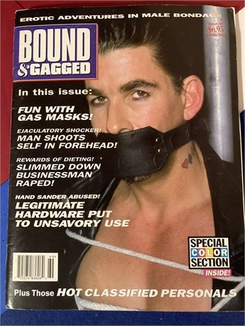 VINTAGE "BOUND & GAGGED" Magazine for Men, Erotic Adventures in Male Bondage