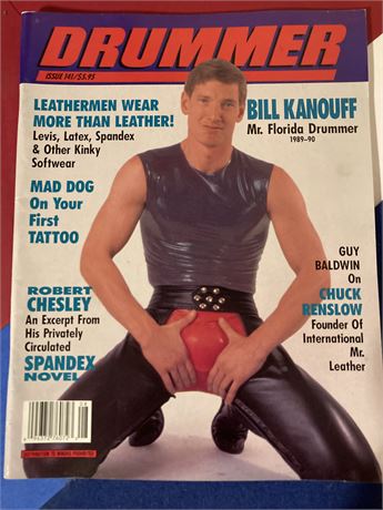 DRUMMER MAGAZINE FOR MEN, Issue 141, HOT GAY FICTION, KINKY, MR. LEATHER, SPANDEX,