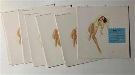 16 IDENTICAL PIECES OF VARGA/VARGAS JUNE 1948 PIN-UP PRINTS FOR SMALL ESQUIRE DESK CALENDARS