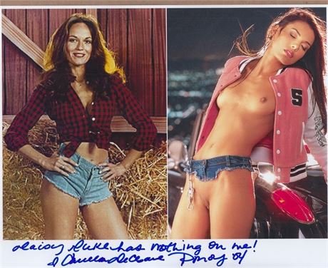 PMOY 2004 Playboy Playmate Carmella Deceasre Autographed cute double image 8 x 10 full nude