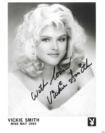 Vickie (aka Anna Nicole) Smith EARLY Signed PEI Promotional Photo Playboy Playmate Miss May 1992